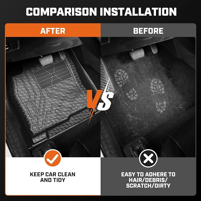 Mixsuper Accord Floor mats-Floor mat for Honda Accord (Include Hybrid) 2023-2026,All Weather TPE Rubber Floor Liners Protection for Accord Accessories,2 Row Anti-Slip Car Mats, Black
