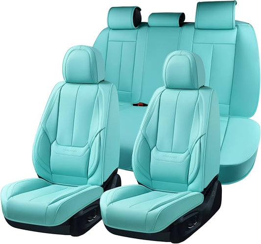 Coverado Car Seat Covers, Seat Covers for Cars, Waterproof Leather Auto Seat Protectors, Leather Car Seat Cushion, Car Interiors Accessories Universal Fit for Most Cars