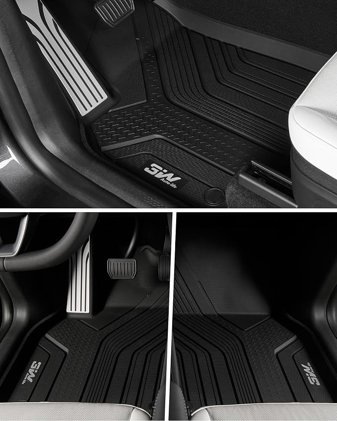 3W Floor Mats for 2025 2026 Tesla Model Y (Only Fit Standard) Juniper 5 Seat with Rear Cargo Mat & Backrest Mat TPE Anti-Slip All Weather Tesla Model Y Accessories, Vigormold™