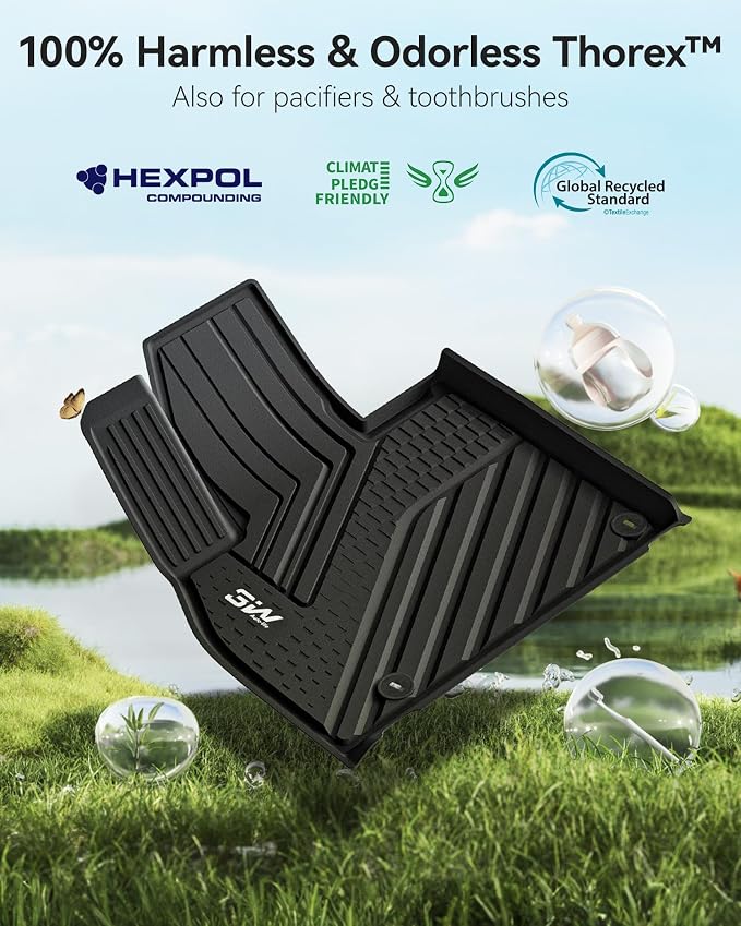 3W Floor Mats & Cargo Liner with Backrest Mats for 2020-2025 Kia Telluride 7&8 Seats, TPE All Weather Custom Fit Floor Liners with Full Set Kia Telluride Floor Mats & Trunk Mats Accessories, Black