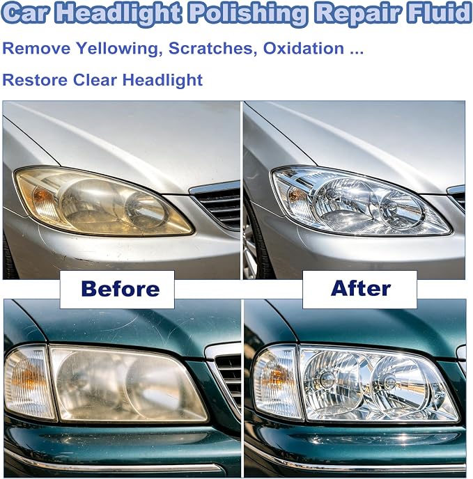 800g Headlight Restoration Refill Liquid, Car Headlight Lens Polish Repair Liquid, Headlight Polish Cleaner for Repair Yellowing, Scratches, Oxidation,Blurring