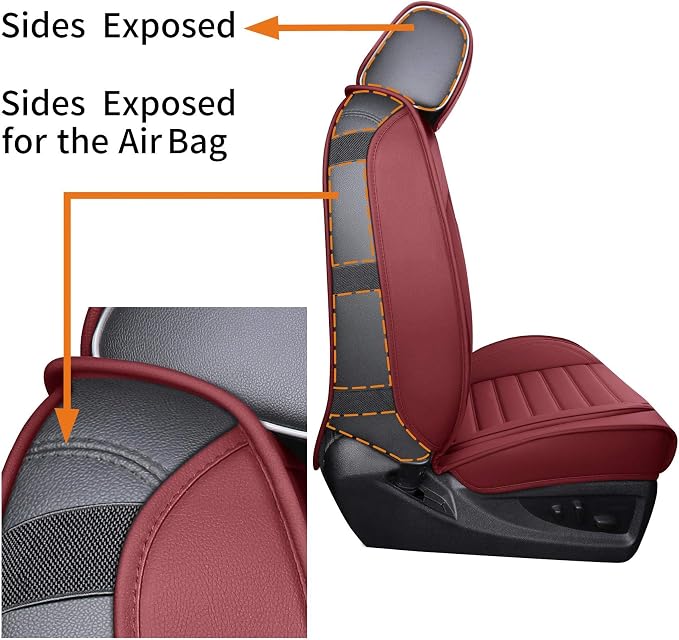 YIERTAI for Chevy Chevrolet Silverado GMC Sierra Seat Covers Fit 2007-2025 2026 1500/2500/3500 Z71 Trail Boss Crew Double Extended Cab Trucks Waterproof Leather(5 PCS Full Set/Burgundy)