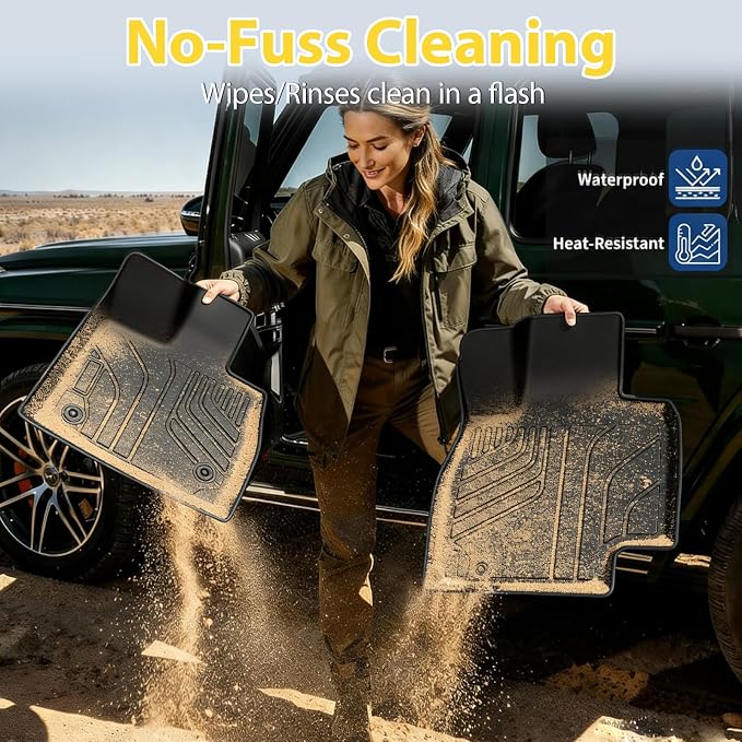 Floor Mat Replacement for 2019-2025 RAV4 ((Include Hybrid) Floor Mats All-Weather TPE Car Floor Mat - Rubber Floor Mat for First and Second Row - Non-Slip Car Mat Accessories