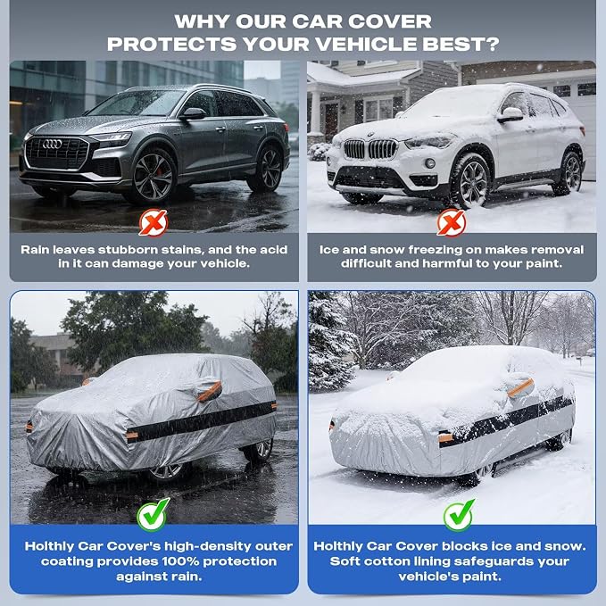 10 Layers SUV Car Cover Custom Fit for Lexus NX (2014-2026) NX250, NX300, NX350, Waterproof All Weather for Automobiles, Outdoor Full Cover Sun Dust Rain Protection with Cotton. Silver