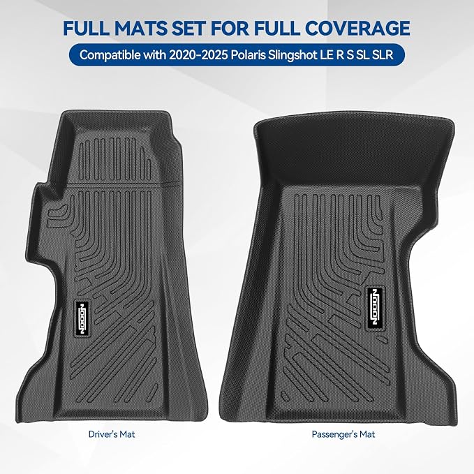 Custom Fit Floor Mats for Polaris Slingshot LE R S SL SLR 2020-2025, All Weather TPE Floor Liners, Odorless Full Set Interior Accessories