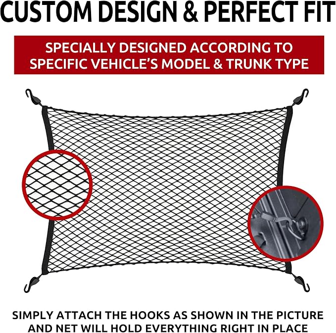 Floor Style Trunk Cargo Net for BMW 3 Series 320i 320iX 323i 325i 325xi 328d 328dX 328i 328iX 328xi 330e 330i 330iX 330xi 335d 335i 335is 335iX 335xi 340i 340iX