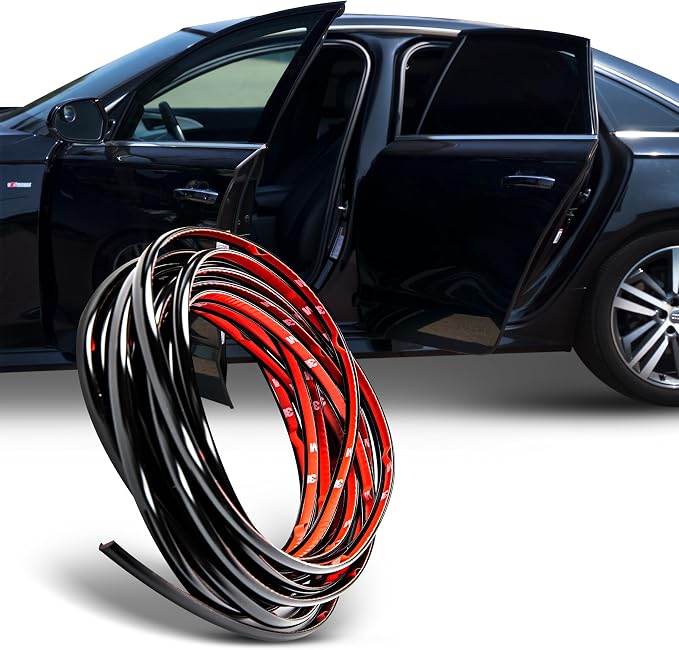 True Line Automotive L Shaped Car Door Edge Guards - 50 FT Car Door Edge Protector - Ultra-Durable Door Edge Guard with 3M Adhesive, Universal Fitting, Scratch Protection for Car Doors, Lightweight