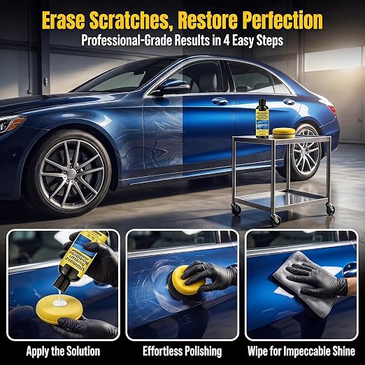 Nanopolix Scratch Remover for Car, 2-Pack Scratch Repair Kit for Automotive Paint, Clear Coat Scratch Remover Compound, Easy DIY Car Scratch Repair with Sponge & Cloth