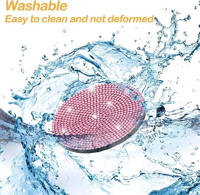 Osilly Bling Car Cup Holder Coaster, Crystal Rhinestone Anti-Slip Insert Coasters, Universal 2.75 Inch Fashion Automotive Cup Mat, Car Interior Accessories Decor Gifts for Women (Pink, 4PCS)