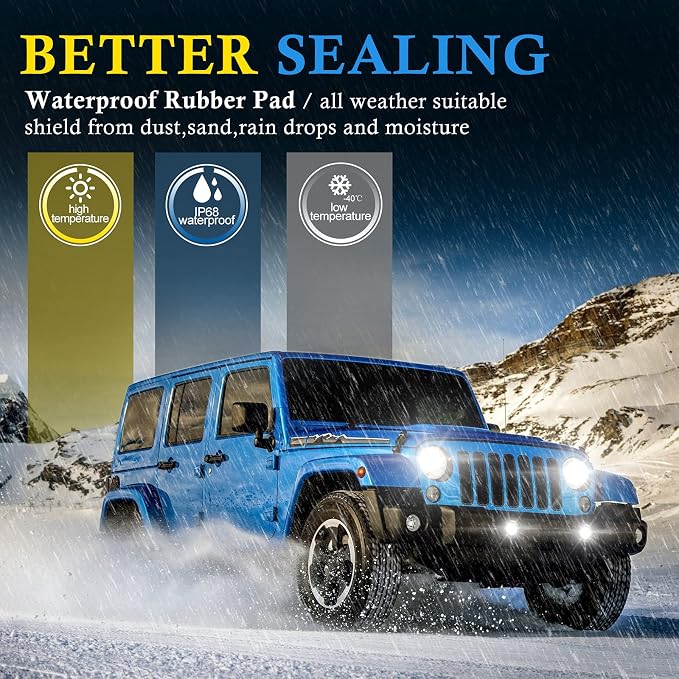 BUNKER INDUST Flush Mount LED Light Pods 5 Inch LED Work Light Bar Pair 48W Driving Bumper Lights Flood Spot Combo Off Road Fog Lights Waterproof for Tractor Truck ATV UTV Golf Cart