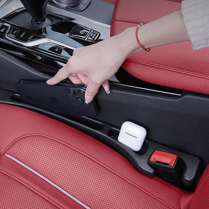 2 Pack Car Seat Gap Filler Organizer | 2 in 1 Car Gap Filler with Fill and Storage Function for Storing Phones Keys Cards, Fill The Gap Between Seat & Console