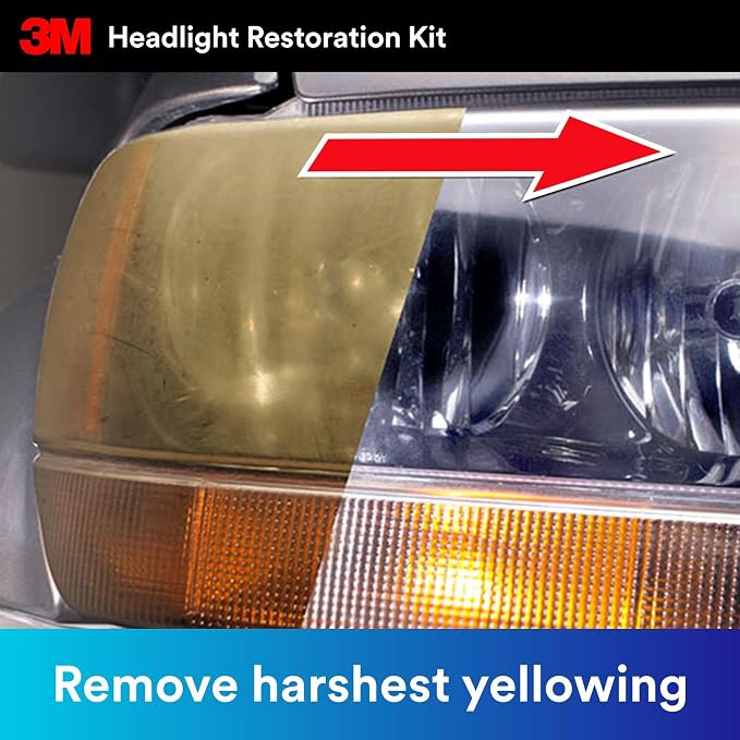 3M Headlight Lens Restoration System, 39008, 1 Kit (Pack of 4)