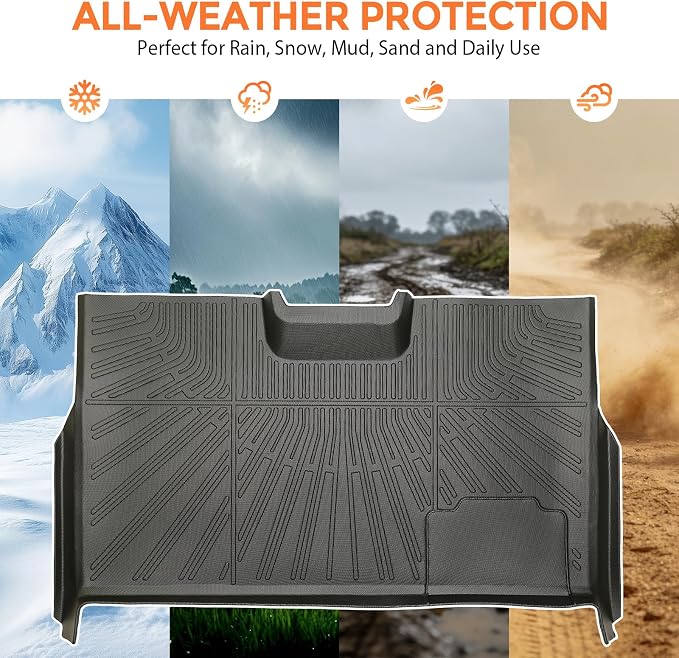Floor Mats for Ford F-150 F150 SuperCrew/Crew Cab 2010-2014 | (Not for SuperCab or Regular Cab), Heavy Duty TPE All Weather Protection Waterproof Non-Slip (Two-Row Floor Mats)