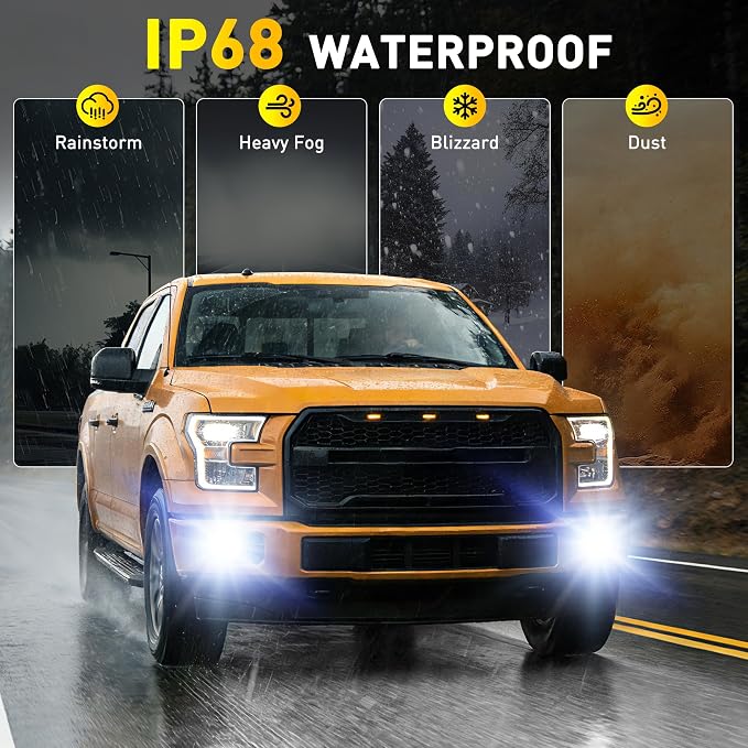 AUXITO 881 889 886 894 862 896 898 LED Fog Light Bulbs 18000LM, 1000% Brighter 6500K H27 Fog Lights, 1:1 OEM Replacement for Cars Trucks SUVs, 3-Minute Installation, IP68 Waterproof, Pack of 2