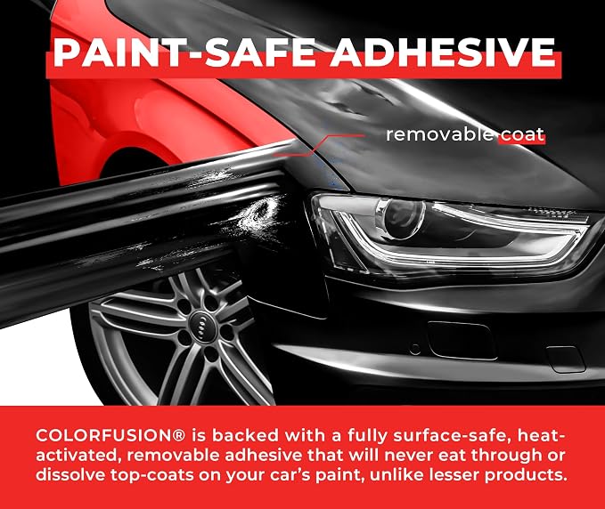 ColorFusion PPF by VViViD, Gloss Piano Black Dry Apply PPF Vinyl Car Wrap Roll 1.3ft x 5ft