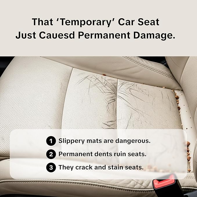 Siliguard Car Seat Protector for Child Car Seat, Leather Seat Protector, No Indentation No Dent, Non-Slip Waterproof 3mm Thin Silicone Car Seat Mat, LATCH and ISOFIX Compatible, Baby Infant Toddler