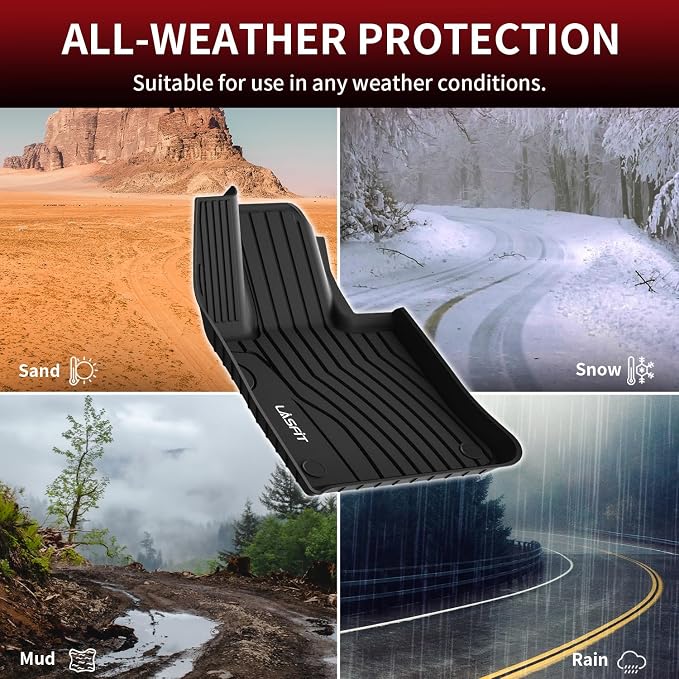 LASFIT Floor Mats for Mercedes Benz GLC 2023-2026 (Coupe Only for 2024-2026), GLC300 /GLC350e /GLC43 AMG/GLC 63 AMG S E, All Weather TPE Floor Liners Custom Fit GLC Car Mats, 1st & 2nd Row Set