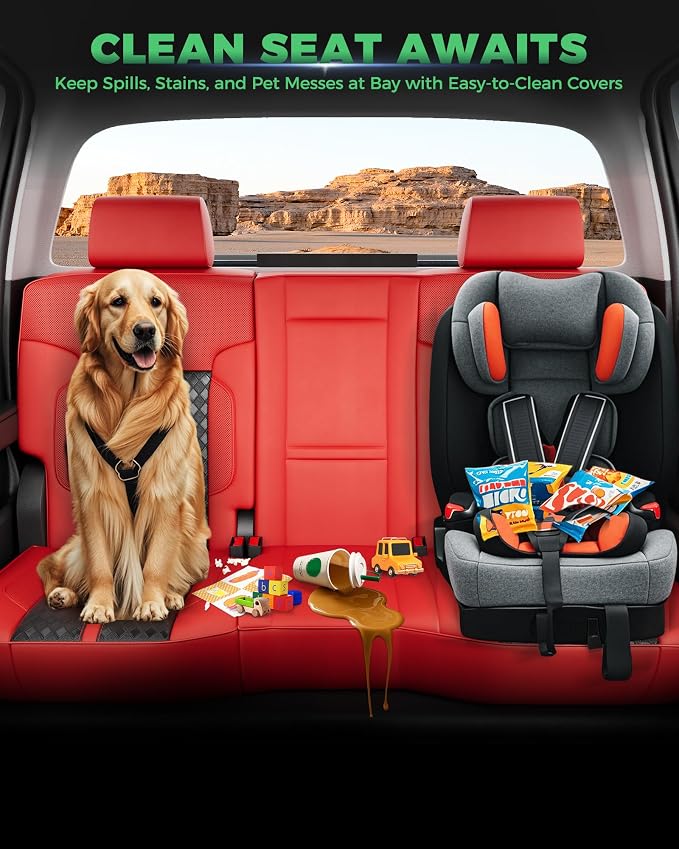 Custom Leather Seat Covers for 2014-2018 Sierra/Silverado 1500 | Only Crew Cab, Fits 2500/3500HD 2015-2020, no Rear Armrest/Seatback Storage, Waterproof, Scratch-resistant, Easy-clean