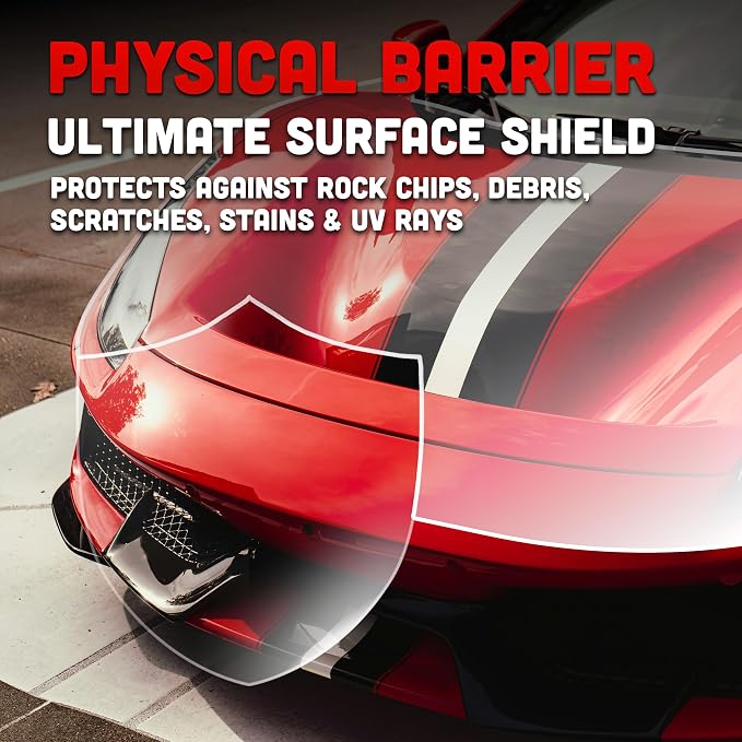 United Glossy Clear PPF Paint Protection Film - 7.5 mil TPU Polyurethane Automotive Clear Bra, Self Healing, UV Protection, Scratch and Stain Resistant Vinyl Wrap, 60 in x 36 in Sample Size