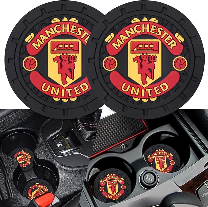 Cup Holder Insert Coaster for Manchester United UEFA UCL Fans,Anti Slip Car Cup Coaster Interior Accessories