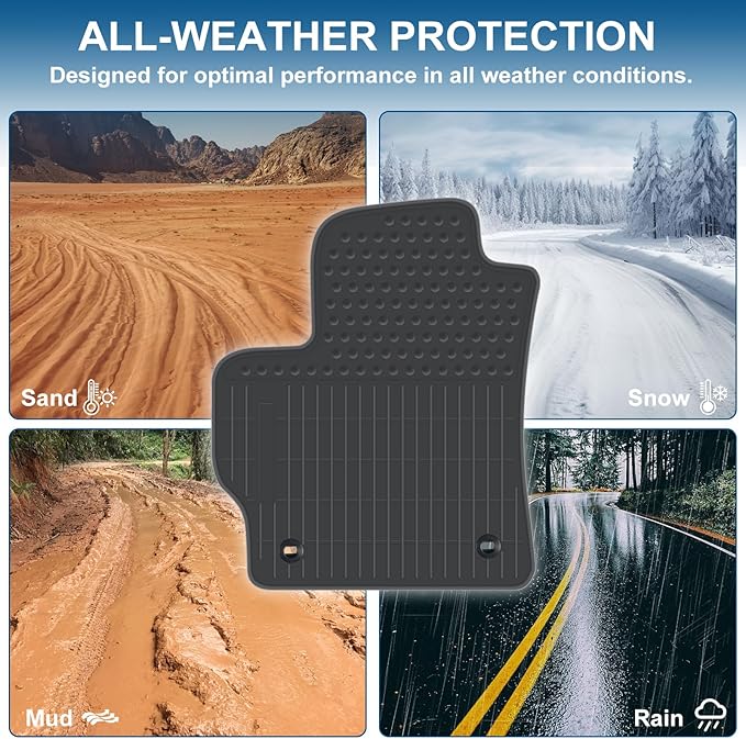 Car Rubber Floor Mat Custom Fit for Toyota Corolla Sedan 2020-2026 Automatic Transmission Full Black Auto Liner Mats All Weather Heavy Duty Odorless No im Hatchback Model