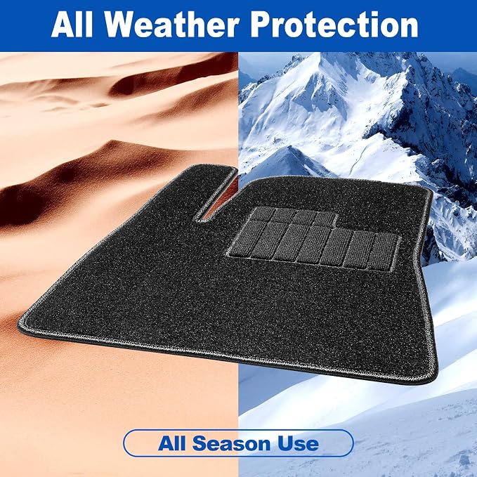 Spurtar for Tesla Model 3 Floor Mats Carpet 2026-2017, Cut Pile 3PCS | Car Floor Mats for Model 3, All Weather Protector Automotive, Front & Rear Seat Car Rug, Anti-Slip Backing, Black