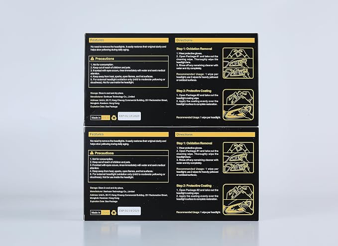 toretark Headlight Restoration Kit Wipes, 5-Min Fix, Restoring to Like-New Condition, Safe for OEM Lens, Headlight Restoration Wipes & Cleaning Wipes, Headlight Cleaner and Restorer Kit 2 Pack