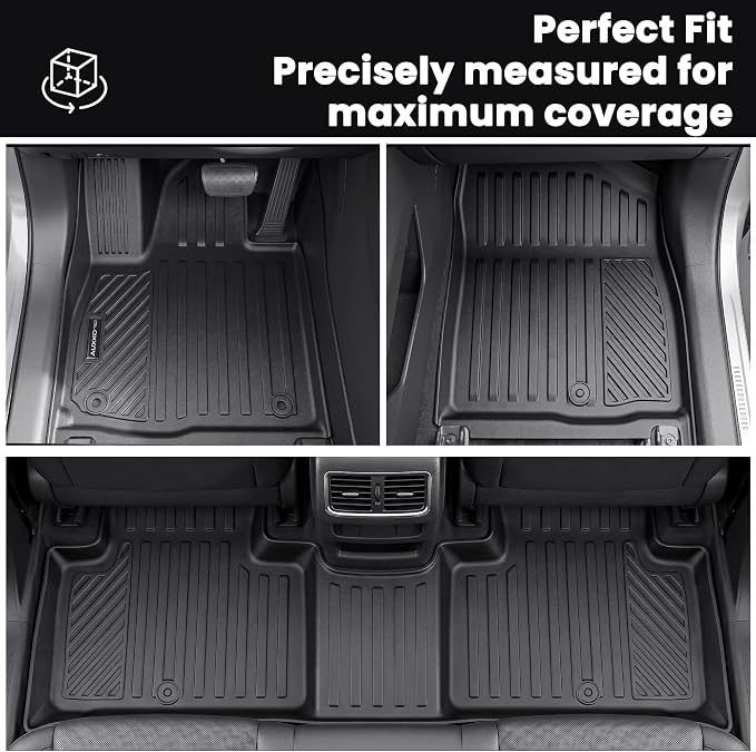 Auxko All Weather Floor Mats Cargo Mat with Backrest Mat for Hyundai Palisade 2020-2025 TPE Liners Accessories Guard Odorless Anti-Slip Floor Liners & Trunk Liner & Back Seat Protectors