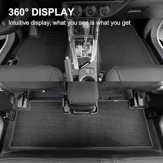 Carpet Floor Mats Fit for Chevy Equinox/GMC Terrain 2018-2024 (Not for EV) | All Weather 1st & 2nd Row Custom Fit Anti-Slip Floor Liners - 3pcs