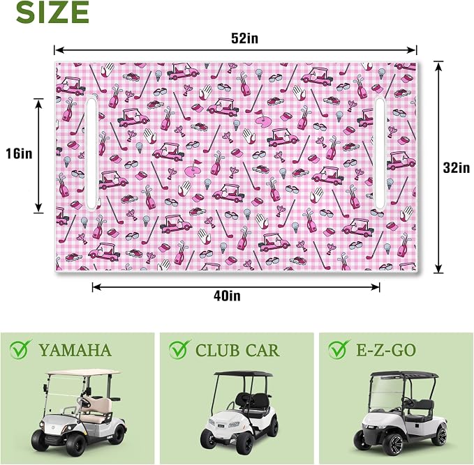 Golf Cart Seat Covers Club Car Golf Cart Accessories for Men Women Golf Carts Seat Towel Blanket 2-Seat Golf Cart Decorations