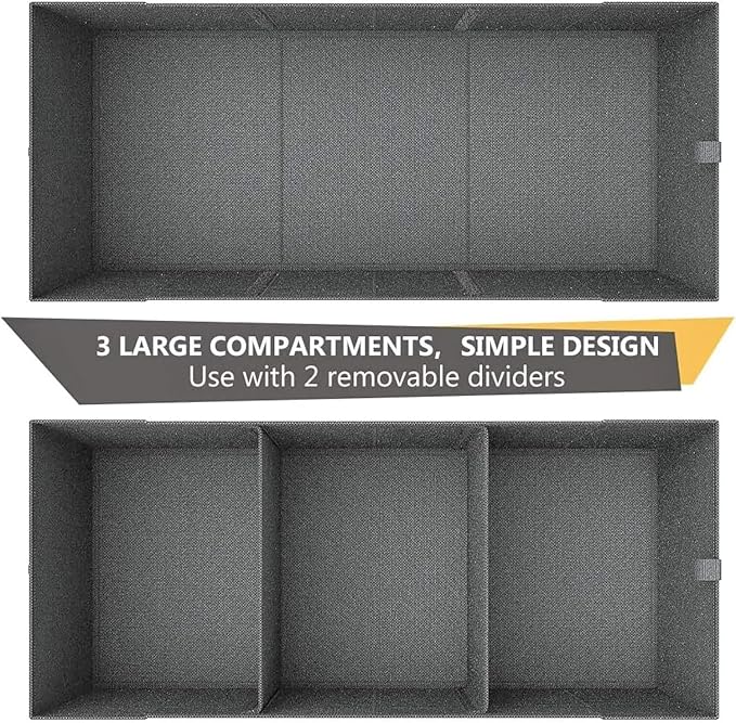 MIU COLOR Trunk Organizer for Car, 12 Pockets Sturdy Car Organizer for SUV, Non-Slip Bottom, Oxford Storage Organizer for Sedan, Van, Jeep, Grocery, Large 3 Compartments, Silver Gray 31.9"×12.6"×10.6"