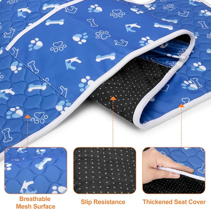 PGmoon Golf Cart Seat Covers with 4 Front Pockets & Nonskid Bottom