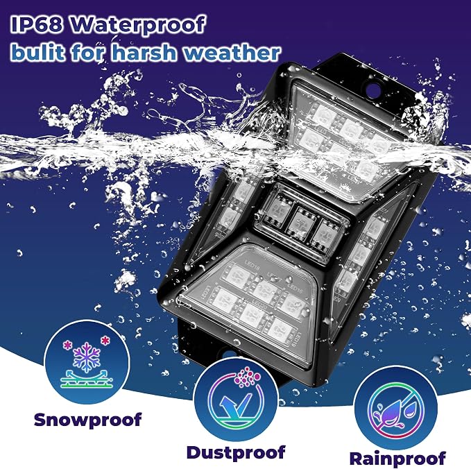8 Pods 168 LEDs 5 Sides RGB Rock Lights, App/Remote Control Rock Lights for Trucks, Waterproof Multi-Color Bright Underglow Kits, Music Mode,Compatible with 12V Jeep UTV SUV ATV Golf RZR(Patented)