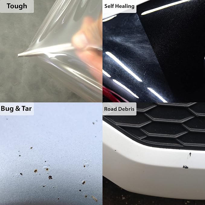 BOGAR TECH DESIGNS - ShieldMe Gloss Finish Paint Protection Film PPF Self Healing 7 Mil TPH Roll, Automotive Protection Clear Bra Sheet