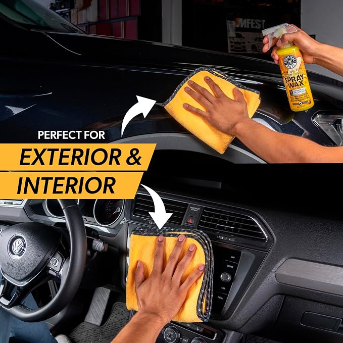 Chemical Guys, Professional Microfiber Towels, 16 x 16 in, Gold, 24 Pack | Ultra-soft, scratch-free towels to buff wax, dry panels and clean glass and interiors, machine washable