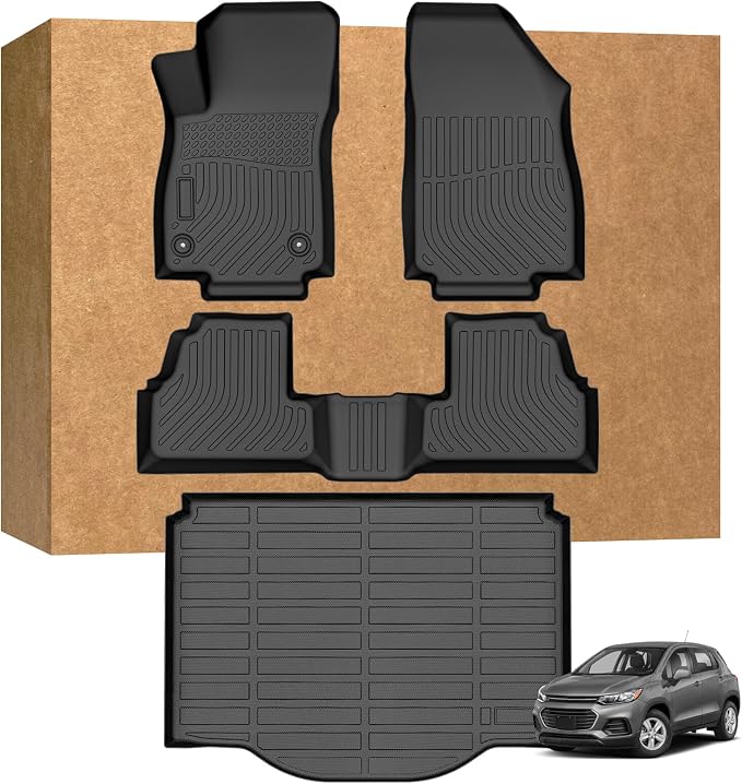 Floor Mats for Chevy Trax 2014-2023 and for Buick Encore 2013-2023 | (Not for Encore GX) , TPE Waterproof Non-Slip All Weather Protection Custom, Floor Mats & Cargo Liner