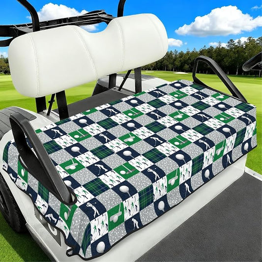 Golf Cart Seat Covers Club Car Golf Cart Accessories for Men Women Golf Carts Seat Towel Blanket 2-Seat Golf Cart Decorations