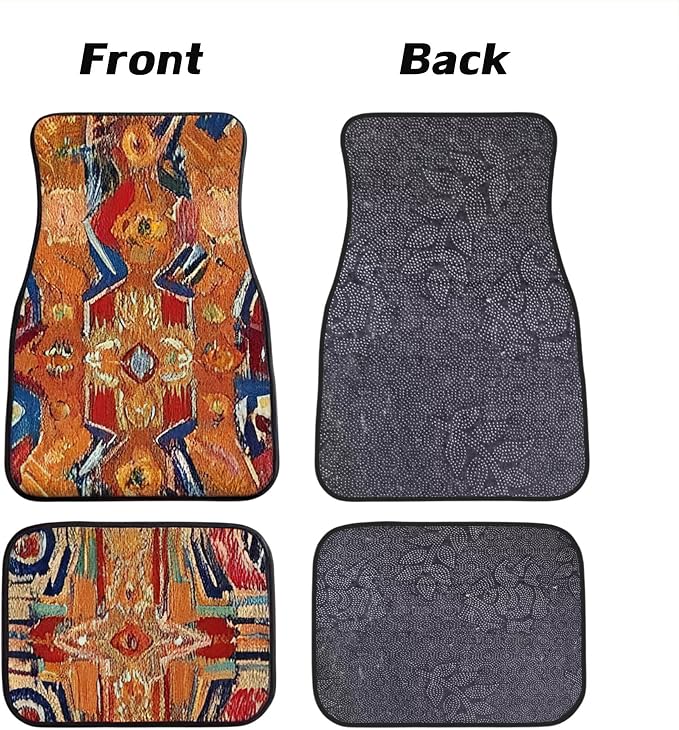 Car Floor Mats Non-Slip Automotive Floor Mats All-Weather Front Rear Car Floor Foot Mat Sets of 4 Pieces Foot Mats Rugs Carpet for Car Trucks SUV Sedans (Fangao-01)