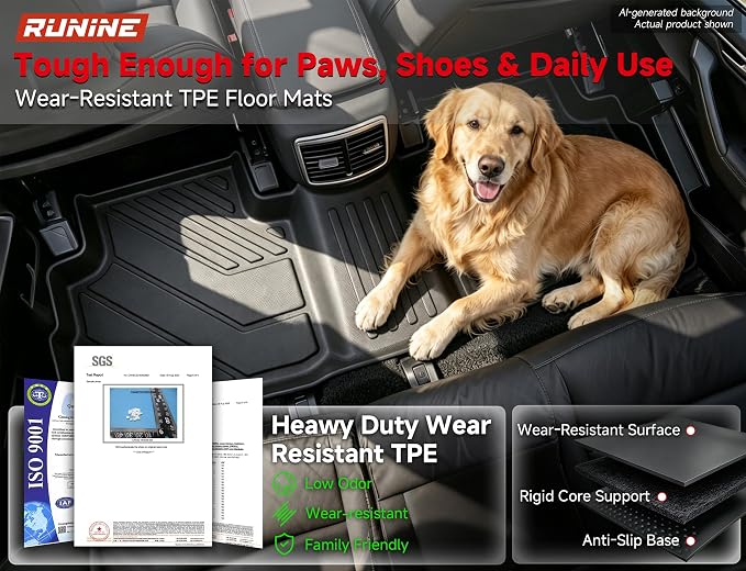 Floor Mats for Kia Sportage 2023-2026 (Not for Hybrid), All Weather Protection Custom Floor Mats Trunk Cargo and Car Windshield Cover Set for Kia Sportage Accessories,Car Floor Liners Set