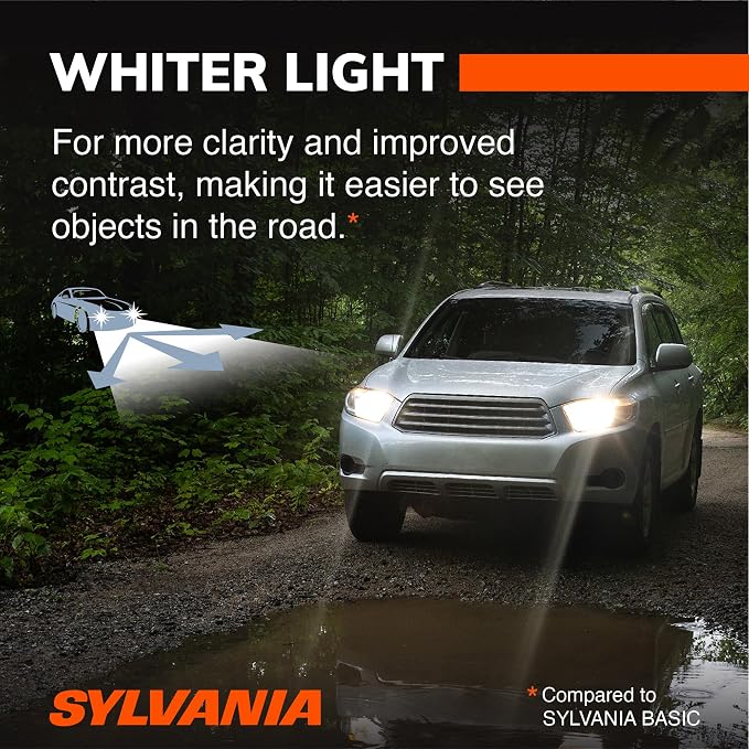 SYLVANIA - H11 SilverStar - High Performance Halogen Headlight Bulb, High Beam, Low Beam and Fog Replacement Bulb, Brighter Down Road with Whiter Light (Contains 2 Bulbs)