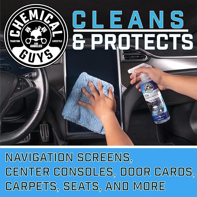 Chemical Guys, Total Interior Cleaner & Protectant for Cars, 16 oz, 2 Pack | Cleans dashboards, seats, door panels, trim and glass in one step, leaving a fresh, streak-free, factory-style look