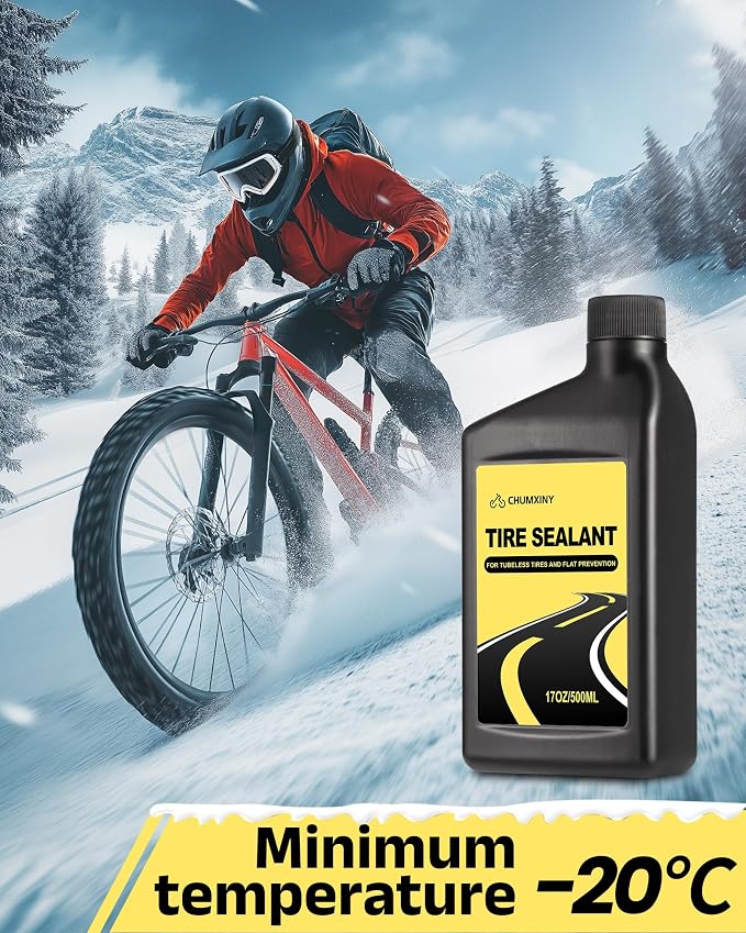 CHUMXINY Tubeless Tire Sealant, 500ML Injectable MTB Tire Sealant, Seals Air Holes Up to 6.5 mm, Suitable for Mountain Bike and Road Bike Tires