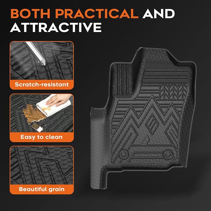 Mixsuper Floor mat for Toyota Tacoma 2024-2026 Double Cab Auto Trans(Not for Manual Transmission or Hybrid),All Weather TPE Floor Liners Protection for Tacoma TRD/SR/SR5/limited Car Accessories