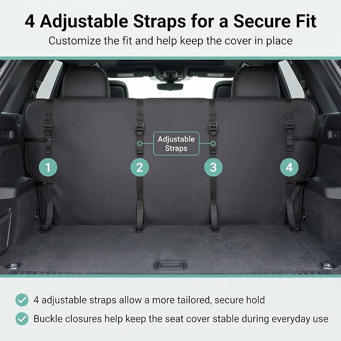FH Group Car Seat Covers Classic PU Leather Split Bench Car Seat Cover – Universal Fit for Cars Trucks & SUVs (Black/Gray)