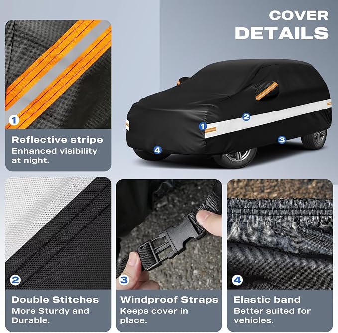 10 Layers Hatchback Car Cover Custom Fit for Subaru Impreza (1992-2026), Waterproof All Weather for Automobiles, Outdoor Full Cover Sun Dust Rain Protection with Cotton. Black