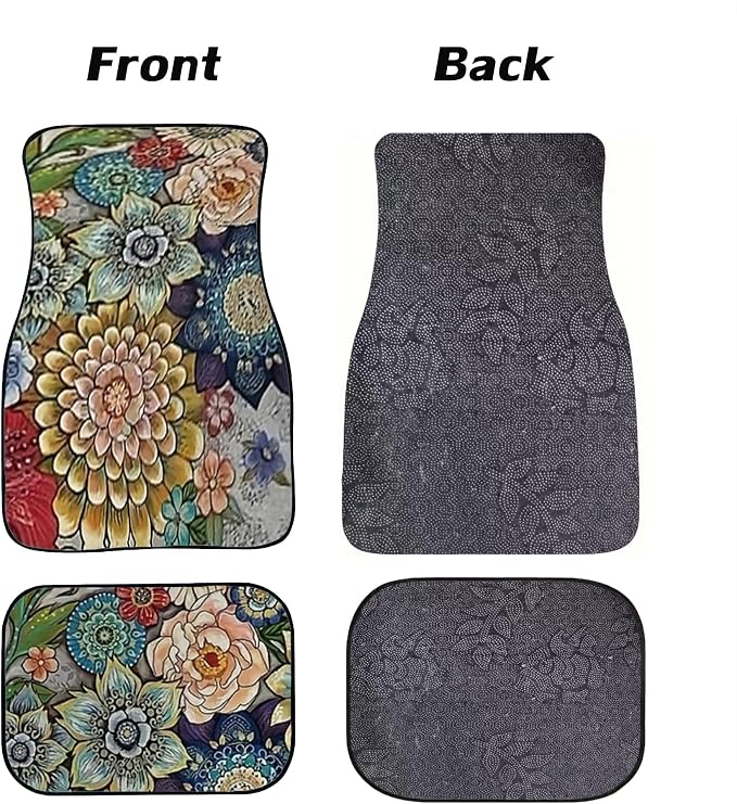 Car Floor Mats Non-Slip Automotive Floor Mats All-Weather Front Rear Car Floor Foot Mat Sets of 4 Pieces Foot Mats Rugs Carpet for Car Trucks SUV Sedans (NO.10)