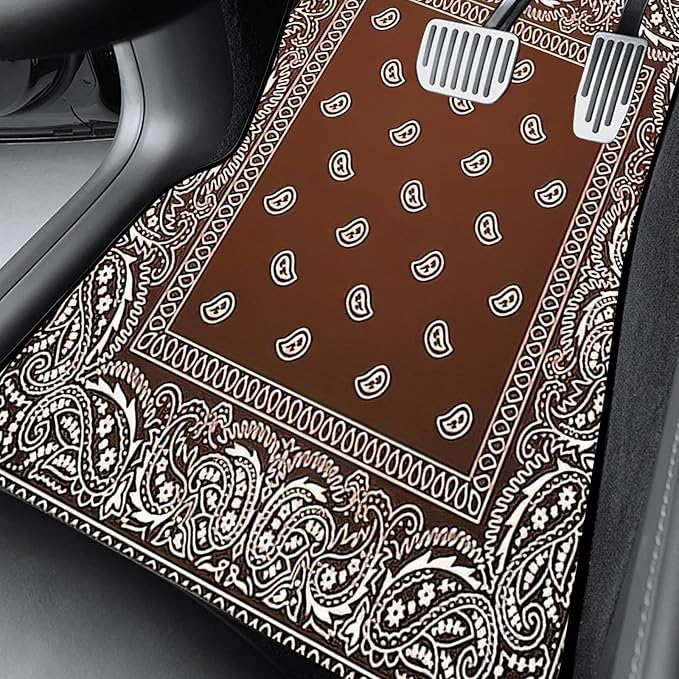 Car Floor Mats Non-Slip Automotive Floor Mats All-Weather Front Rear Car Floor Foot Mat Sets of 4 Pieces Foot Mats Rugs Carpet for Car Trucks SUV Sedans (Brown)