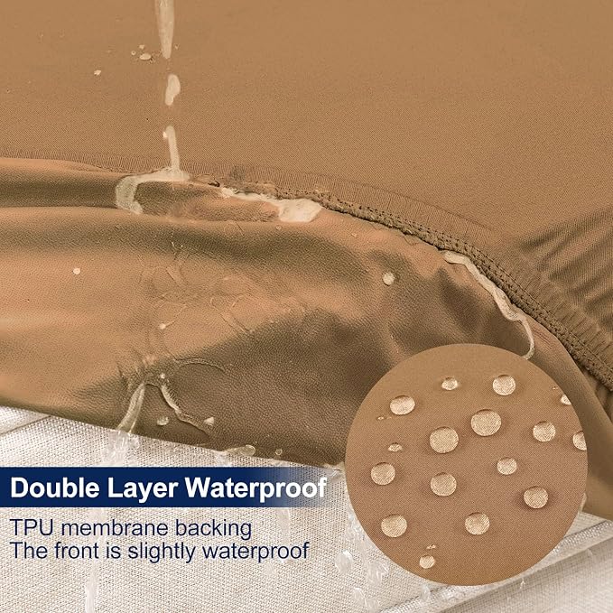 Smiry 8 Pcs Waterproof Patio Cushion Covers, Stretch Outdoor Furniture Covers