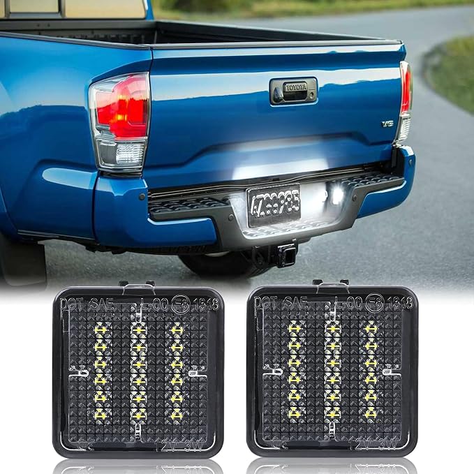 KanSmart LED License Plate Light for Toyota Tacoma 2016-2023 Tundra 6000K | 6000K LED, IP65 waterproof, for 3rd gen Tacoma rear tag lamp assembly, for 2014-2021 Tundra, durable ABS, easy plug & play