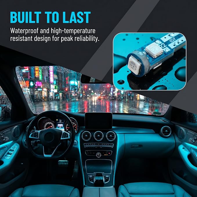 20PCS 74 LED Bulb Dash Lights, T5 2721 37 286 Wedge PC74 Twist Socket, Super Bright 12V Instrument Panel Gauge Cluster Light Kit for Car Automotive (White)
